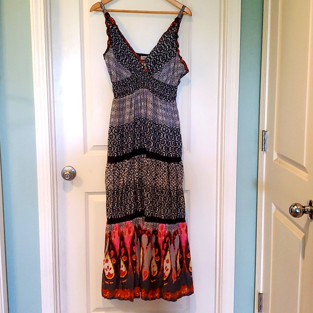 Maxi summer dress boho style fits 1x or 2x